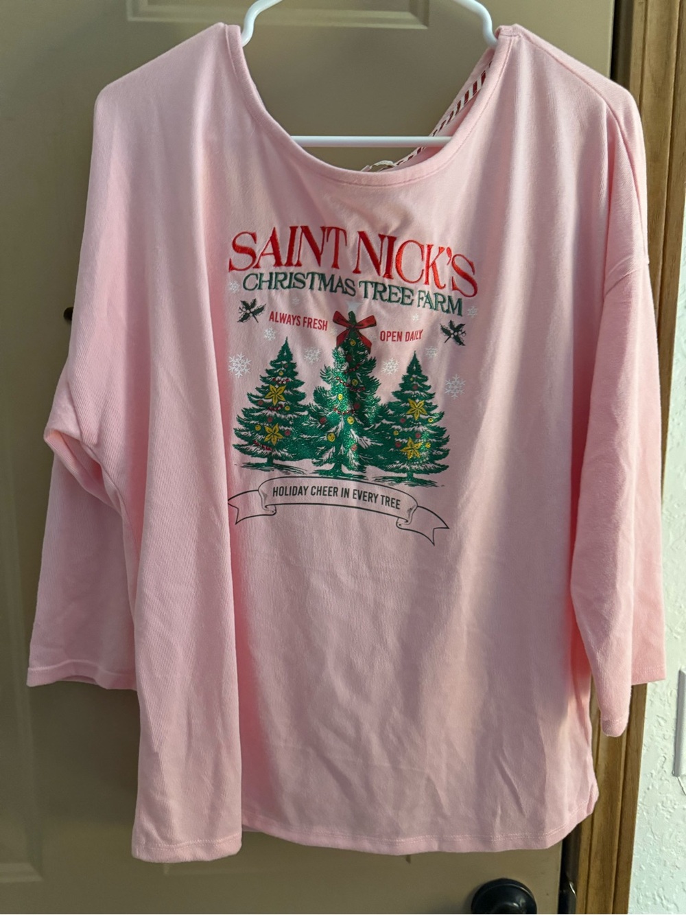Pink Christmas Tree Farm Long Sleeve Tee